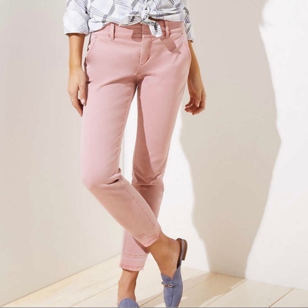 LOFT Frayed Girlfriend Chinos